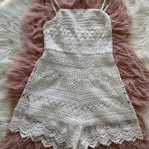 Kendall and Kylie white crochet romper